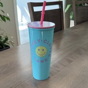 Stoney Clover Lane Aqua Tumbler with Pink Lid